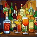 Display of alcoholic drinks